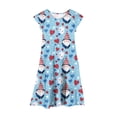 thumbnail image 6 of Mitankcoo 4th of July Dresses for Girls Fashion Print Crew Neck Flutter Sleeve A-Line Dress Daily Casual 6-15Y, 6 of 6