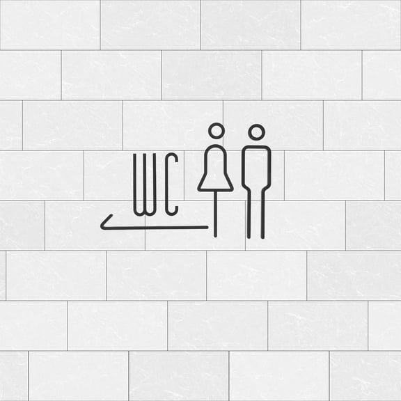 BESTYASH Modern Black Acrylic Restroom Sign Wall Decal for Hotel Managers - and Stylish Bathroom Door Decor, 1 Set