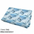 thumbnail image 5 of Sea Animals Floor Pillow Lounger Cover, Dolphin Fish Pattern Silhouette Under the Sea Waves in Contemporary Design, Nap Mat Printed Fabric Case for 5 Pillows, 88" x 27", Blue and Grey, by Ambesonne, 5 of 5
