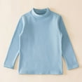 thumbnail image 3 of Mepaouo Boys Girls Long Sleeve Shirts Kids Turtleneck Pullover Toddler Basic Tees Tops T-Shirts Blue 9-10 Years, 3 of 5