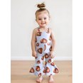 thumbnail image 5 of Miaouyo Toddler Girls Halloween Falre Pants Jumpsuit Pumpkin/Ghost Print Sleeveless Halter Neck Bell Bottom Romper, 5 of 6