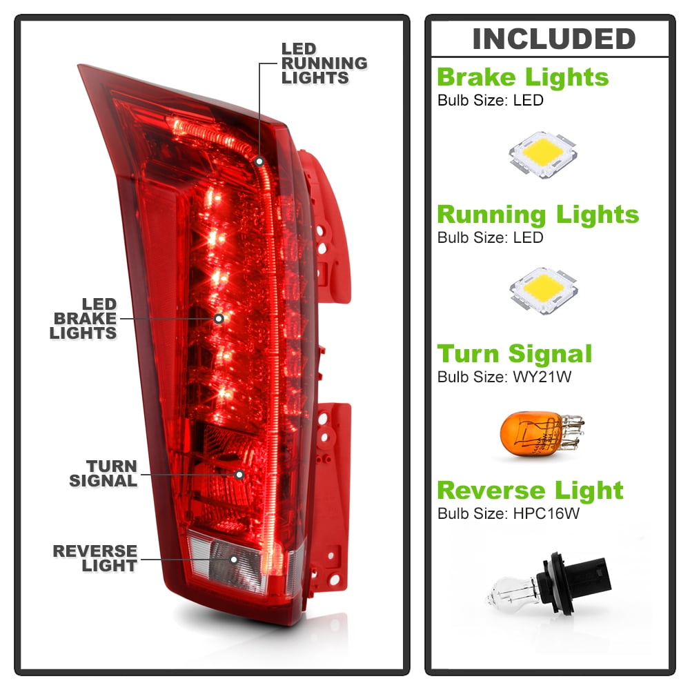 2010-2016 Cadillac SRX Factory Style Red Tail Light Brake Lamp Left Driver side