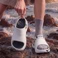 thumbnail image 3 of Rokment Women's Men's Chunky Air Cushion Ortho Walking Slippers with Back Strap Comfortable Non Slip Cloud Pillow Thick Sole Water Sandals Outfoor for Plantar Fasciitis White Size 6-6.5, 3 of 6