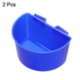 thumbnail image 3 of Uxcell Mini Bird Feeder Cage Cups Pigeon Water Bowl Large Feeding Sand Cup Hanging Container, Blue 2 Pack, 3 of 5