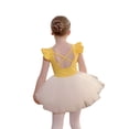 thumbnail image 2 of LYMAYTER Toddler 2PC Ballet Leotard Set Girls Short Sleeve Leotard Tutu Skirt Exam Performance Suit 3-11Y, 2 of 8