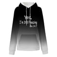 thumbnail image 4 of DDAPJ pyju Graphic Hoodies for Women Yes I'm Still Freezing Letter Printed Hooded Sweatshirt Oversized Drop Shoulder Hoodie Loose Casual Sweatshirts with Kangaroo Pocket Back to College Black XL, 4 of 5