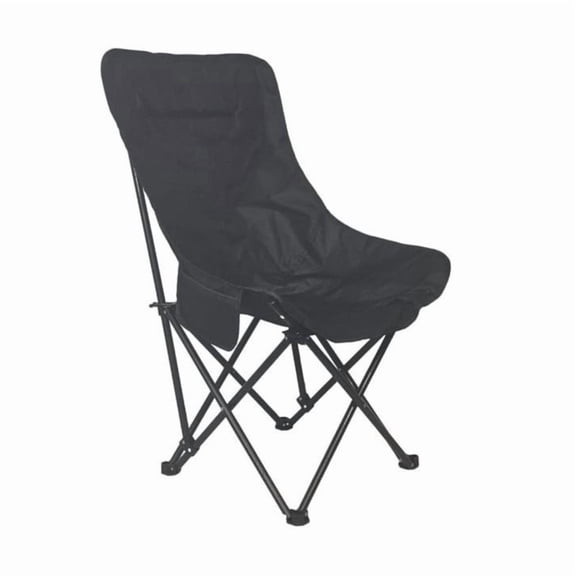 Aishkimo Foldable Camping Chair with Carry Bag,600D Black Oxford Fabric for Outdoor Activities Portable Chair for BBQ Camping, Hiking ,Beach (Black)