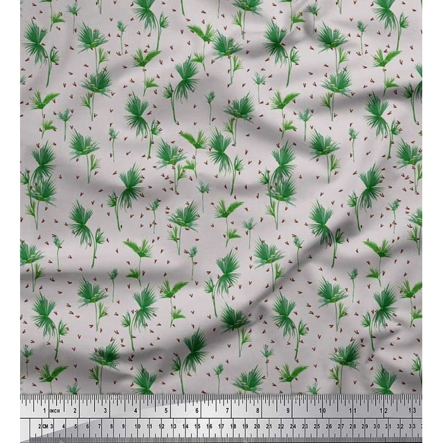 Soimoi Cotton Poplin Fabric Leaf Leaves Print Fabric by The Yard 42 Inch Wide