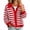 A Red, variant on Dqueduo Cardigan Sweaters for Women, Striped Long Sleeve Button Down Knitted Sweater Coat, Casual Lapel Coat