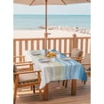 thumbnail image 2 of Outdoor Tablecloth with Umbrella Hole for Patio/Picnic/Party/Camping, Haze Blue Summer Beach Waterproof Table Cloth Rectangle Table Cover Washable, Nautical Coastal Beige Seaside (54"x 80"), 2 of 8