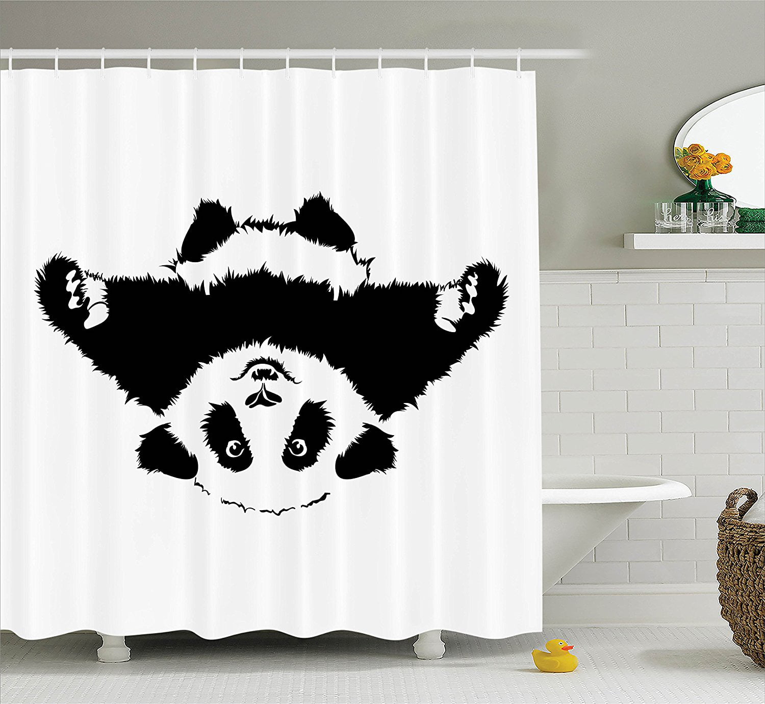 Details about   Black White Graffiti Love Couple Funny Word Waterproof Fabric Shower Curtain Set 