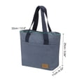 thumbnail image 2 of Uxcell Insulated Lunch Bag, Cotton Linen Lunch Tote Bag, 9.84"x4.33"x12.6", Dark Blue, 2 of 6