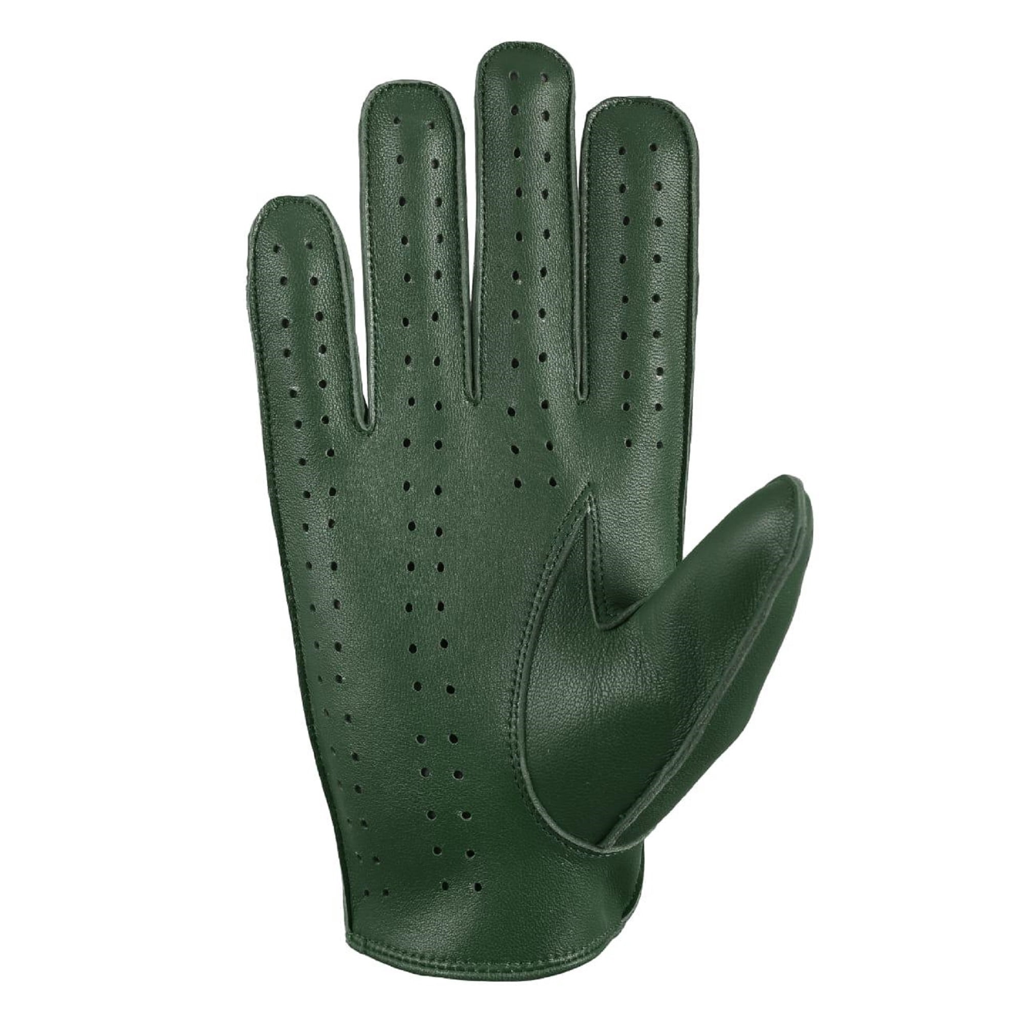 Genuine Leather Full Finger Driving Gloves, Motorcycle Gloves For Men