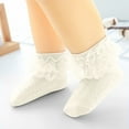 thumbnail image 4 of Lovzfmll Little Girls Socks, Lace Trim Cotton Soft Ankle Socks for Newborns Kids 0-12 Years Non-Slip Grip Socks Cute Dress Socks, 4 of 4