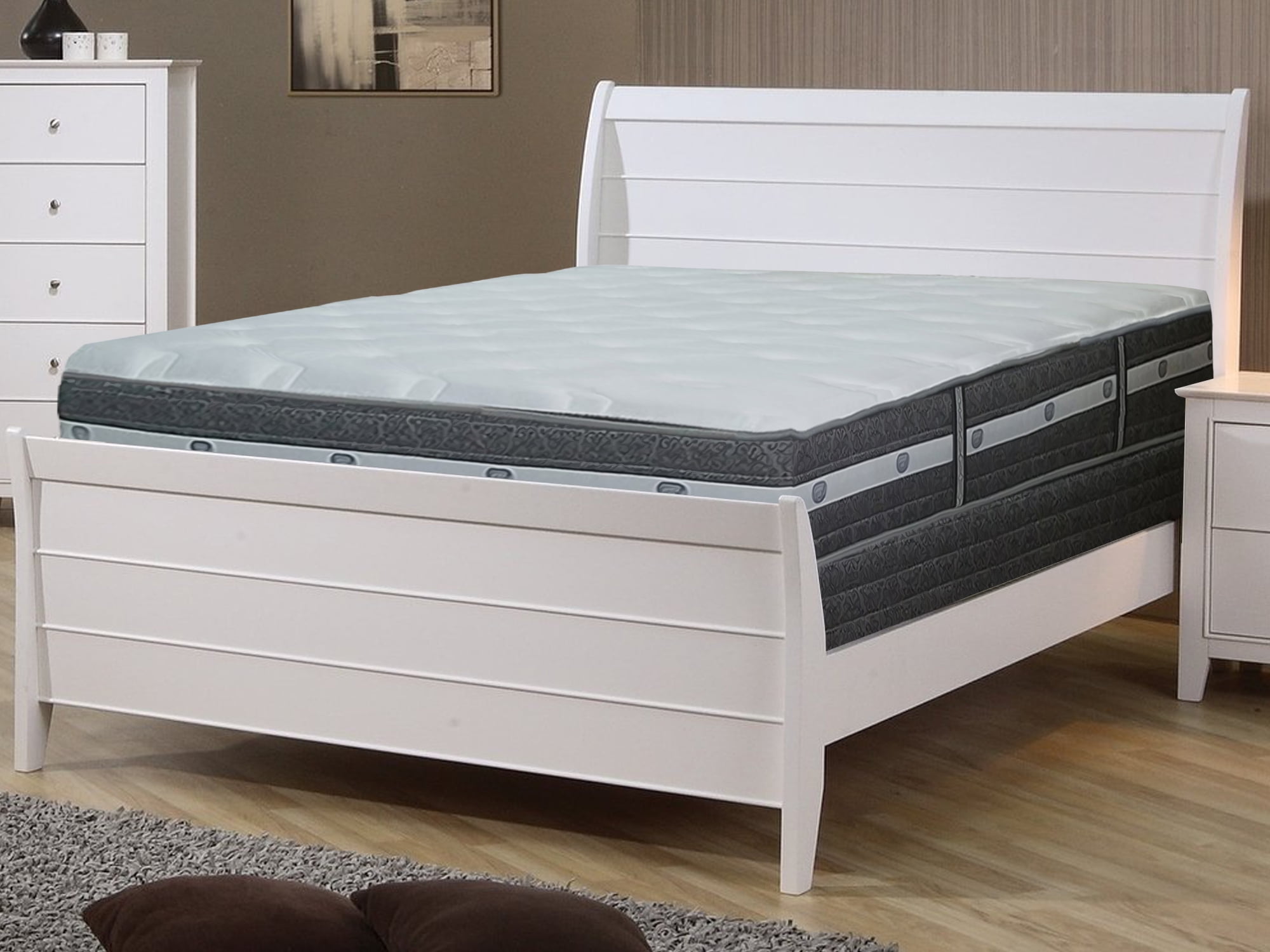 queen size mattress and frame and headboard set