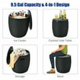 thumbnail image 4 of Gymax 9.5-Gal Patio Ice Cooler Bucket Cool Bar Table Cocktail Side Table w/ Lid Black, 4 of 8