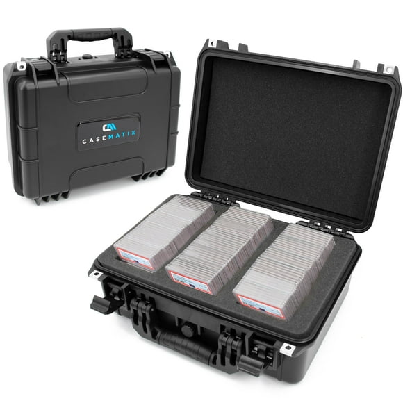 CASEMATIX Boîte de Rangement Étanche pour Cartes de Sport 100 PSA, BGS, CSG – Étui de Protection IPX7 pour Dalles PSA et Toploaders