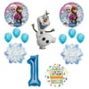 Frozen 1st Birthday Party Supplies Olaf, Elsa and Anna Balloon Bouquet Decorations Blue #1