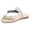 White, variant on Women's Flat Sandals Dressy Butterfly Metallic Sparkly Rhinestone Slip on Strappy Toe Ring Slides Lightweight Daily Slippers White Size 9