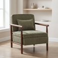 thumbnail image 2 of Leumius Storage Chair, Mid Century Modern Accent Chair with Solid Wood Frame, Upholstered Living Room Chairs with Waist Cushion, Reading Armchair for Bedroom Sunroom Green, 2 of 9