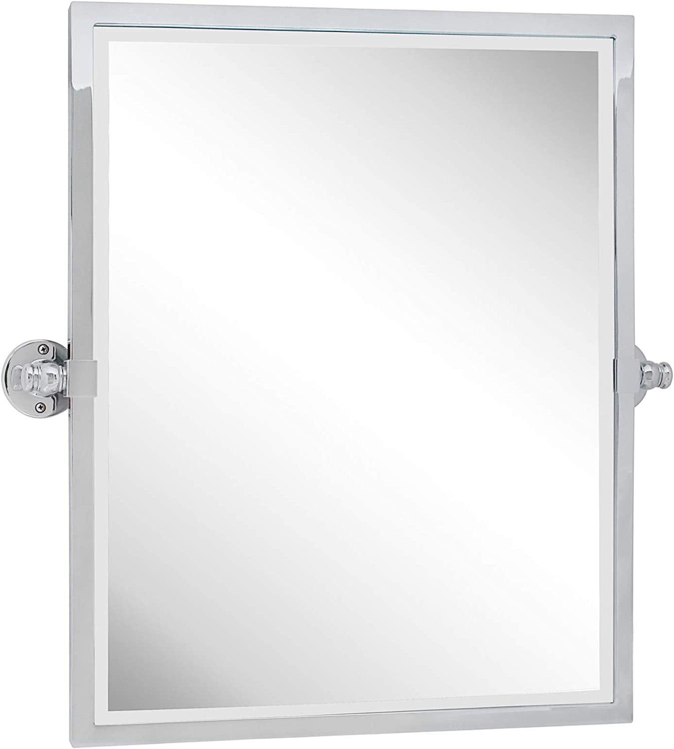 FULDA 20x24 inch Pivot Mirror Black Tilt Rectangle Bathroom Mirror Tilting Metal Framed Beveled