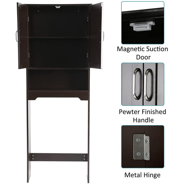 Double Door Over-the-Toilet Bathroom Storage Cabinet – Best Choice Products