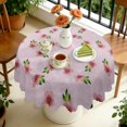 thumbnail image 4 of Round Tablecloth 60 x 60 Inch flower Spring Summer Round for Picnic Party Dinner Table Cover, 4 of 5
