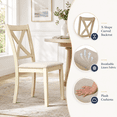 Merluxy 7-Piece Solid Wood Dining Table Set, 60 Inch Farmhouse Table ...