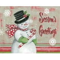 thumbnail image 2 of Poloson, Kimberly 24x20 White Modern Wood Framed Museum Art Print Titled - Christmas Snowman II, 2 of 4