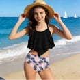 thumbnail image 6 of ATOGUTA Beach Swimsuits for Girls High Waisted Athletic Swim Suits Fashion Girls Bikini Bathing Suit Set Size 7-14, Black, 6 of 6