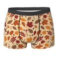 thumbnail image 6 of Men's Boxer Briefs, Autumn Leaves K Soft Comfy Mens Underwear Boxer Briefs Breathable With Widen Waist, 6 of 7