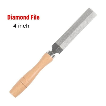 

4 Diamond File Wooden Handle for Diamond Wood Carving Metal Glass Grinding Tool