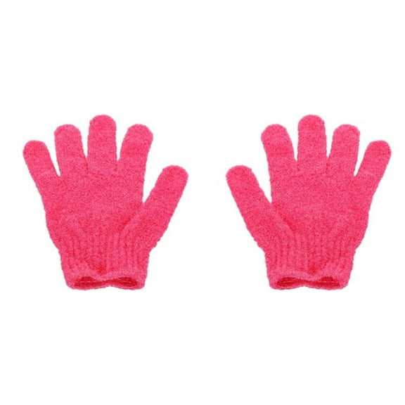 1 Pair Exfoliating Gloves - Premium Scrub Wash Mitt for Bath or Shower - Luxury Spa Exfoliation Accessories For Men and Women, 5.9x7.28 Inch, Hot Pink