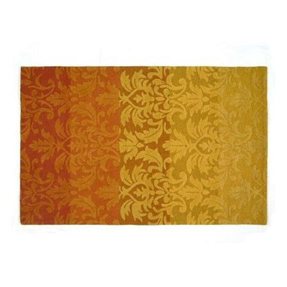 LS-RJ11 5 x 8 ft. Kavera 100 Percent Long Fiber Wool Hand Made Rug, Gold Hue