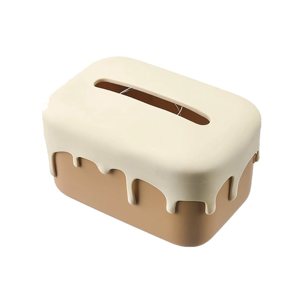Cubierta Decorativa Suave Para Pañuelos, Elegante Adorno De Escritorio Para Salón, Dormitorio Y Baño, Diseño Spring Lift, Gran Capacidad, No Requiere Taladro, Portapañuelos De Plástico.
