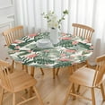 thumbnail image 3 of Round Tablecloth with Elastic Edge, Featuring Colorful Boho Floral and Hawaiian Print Patterns, Waterproof Vinyl with Backing, Durable Table Cover for Indoor and Outdoor, 3 of 6