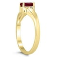 thumbnail image 2 of SZUL Women's 6X4MM Ruby and Diamond Wave Ring in 10K Yellow Gold, 2 of 4