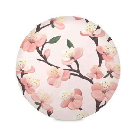 

Round Plate Mat 15.4x15.4 Inchesx4 Placemat Table Mat Kitchen Mat Coffee Mat Fabric Thick Strong Wear-Resistant Heat Resistance Pretty Pink Plum Seamless
