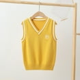 thumbnail image 2 of Toddler Boys Girls Lattic Prints Warm Knitted Sweater Sleeveless Tops Knitwear Cardigan Vest for 12-13 Years, 2 of 3