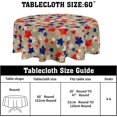 thumbnail image 3 of Fourth of July Tablecloth Round 60 Inch Independence Day Patriotic Decoration Outdoor Table Cloth Memorial Day American Fag Table Cover for Dining Kitchen Holiday Party Picnic Indoor Home Decor, 3 of 6