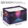 thumbnail image 4 of Yayeee Canvas Storage Basket with Handles for Shelves Fabric Bins Closet Organizer, Night Neon Road, 4 of 8