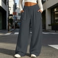 thumbnail image 2 of Besolor Wide Leg Sweatpants for Women High Waisted Drawstring Casual Loose Workout Running Trousers with Pocket(XX-Large,Dark Gray), 2 of 5