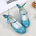 thumbnail image 7 of YMNXA Big Kids Children Girls Sandals With Adjustable Strap Soft Sole Non Closed Toe Sequins Fashion Formal Shoes For Dress Up Performances,Blue,10-10.5 Years, 7 of 7