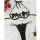 thumbnail image 4 of Gibobby Sujetador De Encaje Para Mujer Conjunto de Lencería Sexy para Mujer Sexy Conjunto de Bralette de Encaje Cruzado Conjunto de Brasier y Bragas(Negro, M), 4 of 5