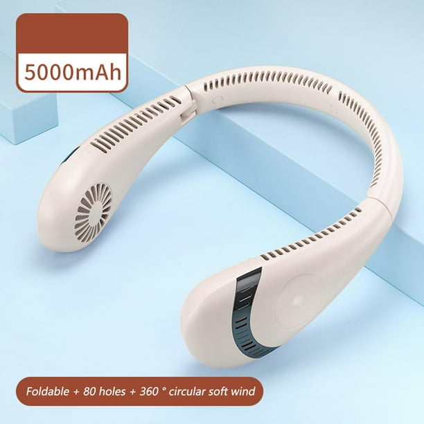 Ventilador de cuello colgante de 5000 mAh USB recargable sin aspas Sport Mute Fans (rosa) Ndcxsfigh Para Estrenar