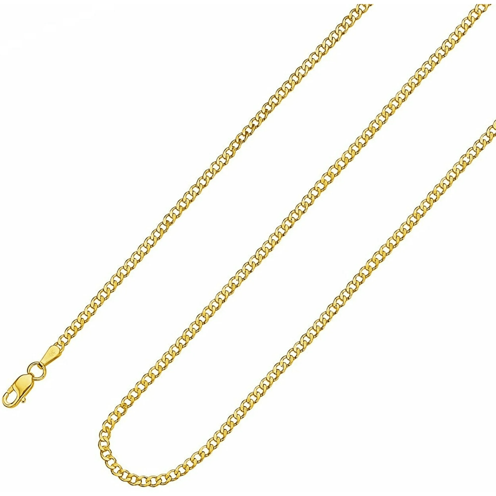 RM Solid 10k Yellow GoldFilled   Necklace, Link Chain RM 10K Solid Yellow Gold Cuban Link Chain Necklace, 2.00MM, 16"-24"