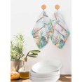 thumbnail image 2 of Beach Coastal Kitchen Dish Towels for Drying Dishes Set of 2, Summer Coral Starfish Nautical Ocean Retro Waffle Weave Microfiber Hand Tea Bathroom Towels Quick Dry & Absorbent Towel 12x12, 2 of 7