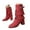 Red, variant on UngA Womens Leather Cowboy Boots Cowboy Boots for Women Wide Suede Ankle Western Cowgirl Boots Mid Calf Pointed Toe Short Classic Booties Black,6