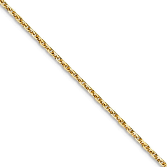 10k Solid Yellow Gold 1.05mm Sparkle-Cut Cable Chain Necklace 24 Inch Chain Necklace for Women and Men