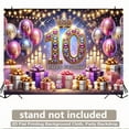 thumbnail image 5 of Happy 10th Birthday Backdrop Purple Pink Balloons 10th Birthday Photography Background for Girls Colorful Glitter Diamond Crown 10 Years Old Birthday Party Decorations Banner Photo Booth Props, 5 of 5